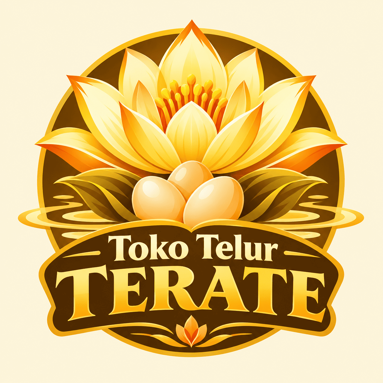 Emblem bunga teratai dan telur ayam Toko Telur TERATE